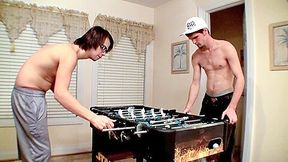 Horny Boys Play Strip Fussball - Nolan And Jay - ExposedEmos