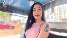 Tiny Thai teen cutie picked up on the street and taken for a ride