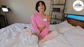 Step Bro Foxy Alex Caught Trying On Moms Clothes &amp; Will Do Anything To Keep It Secret