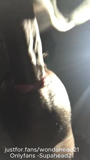 BBC Worship at Night: Risky Public Blowjob & Throat Fuck