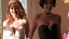 after a long day on set avy scott, dylan ryder and madelyn marie are ready to relax and...