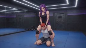 Mixed Wrestling Stories #14B: Violet Scissors Training Dominion (Animated)