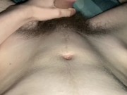 Handsome Uk teen play with his massive cock after workout.