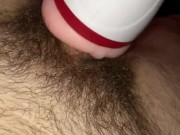 Hairy Bushed Twink Cums DEEP In Pussy