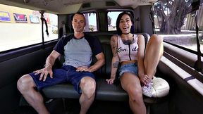 Kinky bottom gets pounded hard in the van by a straight dude for cash