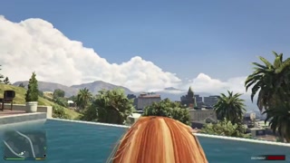 Franklin have Sex with a Stripper Outside His Pool! Anal Sex! GTA Free Porn