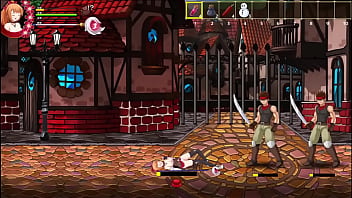 Hentai game &quot_Atelier Tia&quot_ Beautiful anime girl with big breasts has sex on the street with some men.