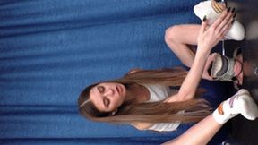 19 yo goddess in Adidas sneakers try to crush my floor-face (part 4 of 6), flo621x 1080p
