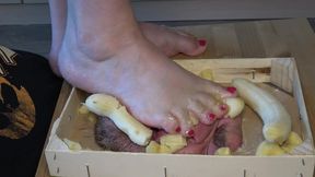 Crushing bananas barefoot on the face 2