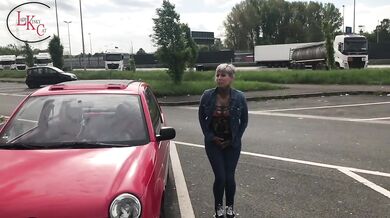 Public caught debauched mom squats and wets at the rest stop