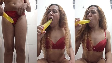 Milftrans Solo Masturbando Brinquedo