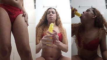 Milftrans Solo Masturbando Brinquedo