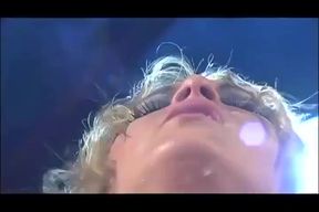 Blonde in Fishnets Takes Intense Pussy Pounding