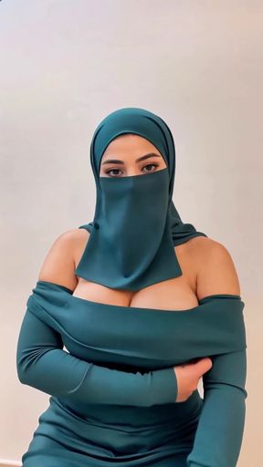 Hijabi arab teen exposes her boobs
