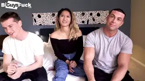Big muscle jock Sean Costin gets his 9+ inch cock into Asian teen Tina Torres' tight butt