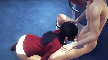 Kakegurui Hentai - Yumeko Jabami blowjob in a subway - Japanese Asian Manga Anime Game Porn