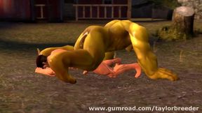 Muscle Red Riding Hood Fucked Rough by Chris Redfield Orc