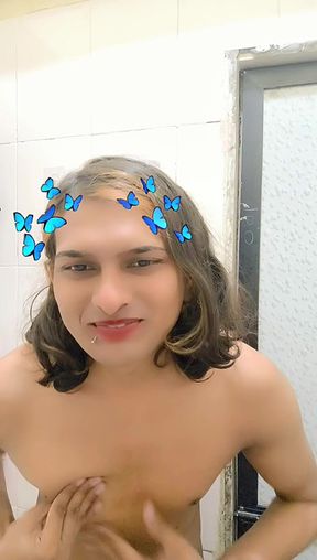 Zoya sazadai Indian transgender solo myself boobs body maalish