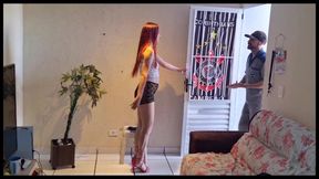Russian brunette wife licks pussy and sucks cock