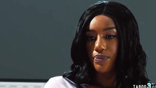 Lesbo african 18 yo Lala Ivey tasting her ebony stepsisters dark
