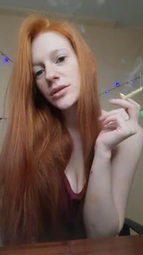 smoking redhead