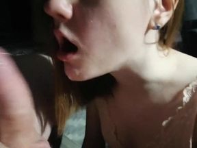 Homemade Babe's Deep Oral & Oral Creampie
