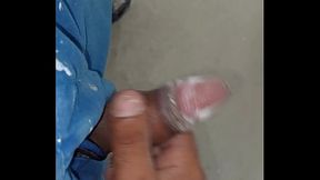 masturbation and cumshot at work
