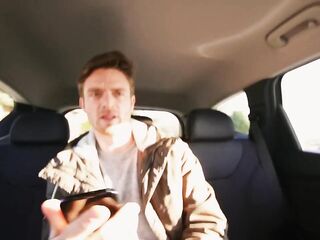 REALITY MALES - Hot Driver Teaches Joey To Please And Gets Rewarded With A Steamy Backseat Facial