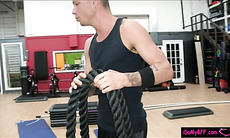 Besties having fun with their trainer
