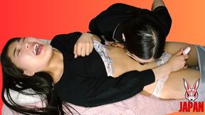 Maina Miura comes from her outie - The nurse Mirai Domoto breaks her with wet licks on her bellybutton—then finishes the clinical session with the vibrator (Part 3)