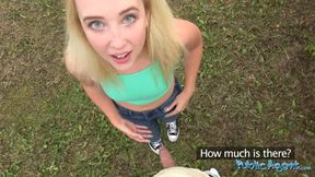 Public Agent - Lost American girl in Europe gets directions to locals big cock and has sex outside!
