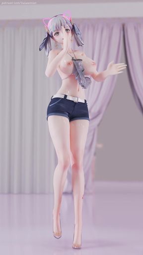[mmd] 鸣潮 今汐aoa - Heart Cropped Shorts; Belly Top; Striptease