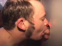 Horny gloryhole boy Skyler worships a few dicks and then masturbates