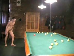 Naked Young Lads Playing Pool