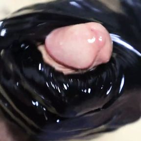 long and hard masturbate big hot cock in sexy latex gloves