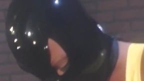 Big-titted blonde in latex suit gets fingered and rimmed