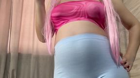 My Stepsister does ass worship fetish and twerks and does camel toe pussy vertical camera pose