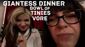 Giantess Dinner Bowl of Tinies Vore - SD - featuring Fae D'Cay and Jane Judge, with hungry giantesses eating tiny men, with mouth and teeth fetish in an endoscope close up with swallowing, belly rubbing, digesting, and lots of tasty vore dirty talk