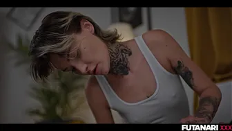 Tomboy Lesbians Futa Sexfight - Wrestling Prison Tattoo Girls Having Horny Fun with CUM Play