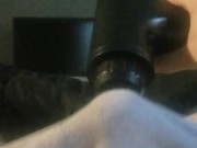CUM DENIAL - massager gives it up before my morning wood does!