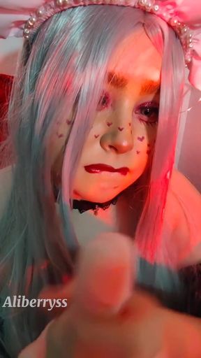 E-girl Sucking and Licking Your Balls