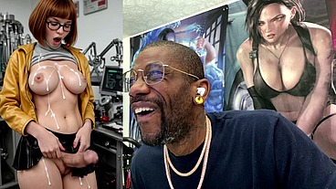 Transgender Velma Hands Free Cums Out Of Her Girl Cock And All Over Herself, AI Generated