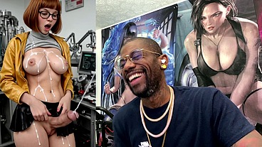 Transgender Velma Hands Free Cums Out Of Her Girl Cock And All Over Herself, AI Generated