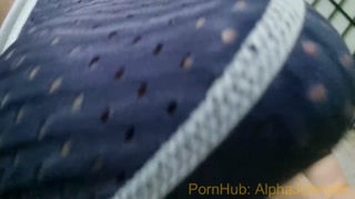 Your alpha lets you rub your face against his bulge and give him a blowjob