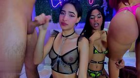 Latina slut dominates pretty boy's big cock with rough throat fucking