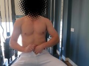 Baseball boy wanks after gym