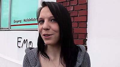Normal German girl persuaded to sex casting on the street