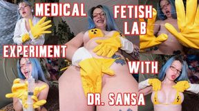Medical Fetish Lab: Dr. Sansa in Gloves Applies Sticky And Sloopy Aphrodisiac & Loses Control POV