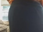 Black booty tease and spank