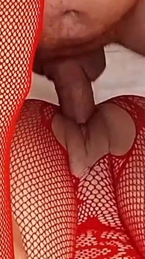 Incredible Pussy Fuck in a Red BodySuit by LittleMissMiniFeet   Clip 1